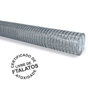 Mangueira PVC Transparente Espiral Aço Mola Atóxica