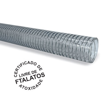 Mangueira PVC Transparente Espiral Aço Mola Atóxica