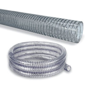 Mangueira PVC Transparente Espiral Aço Mola Leve